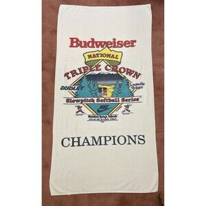 Vintage Budweiser National Triple Crown Slowpitch Softball Champions Beach Towel